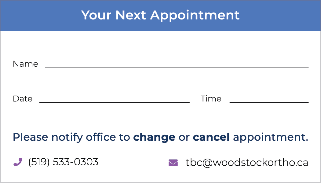 White Appointment Card